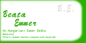 beata emmer business card